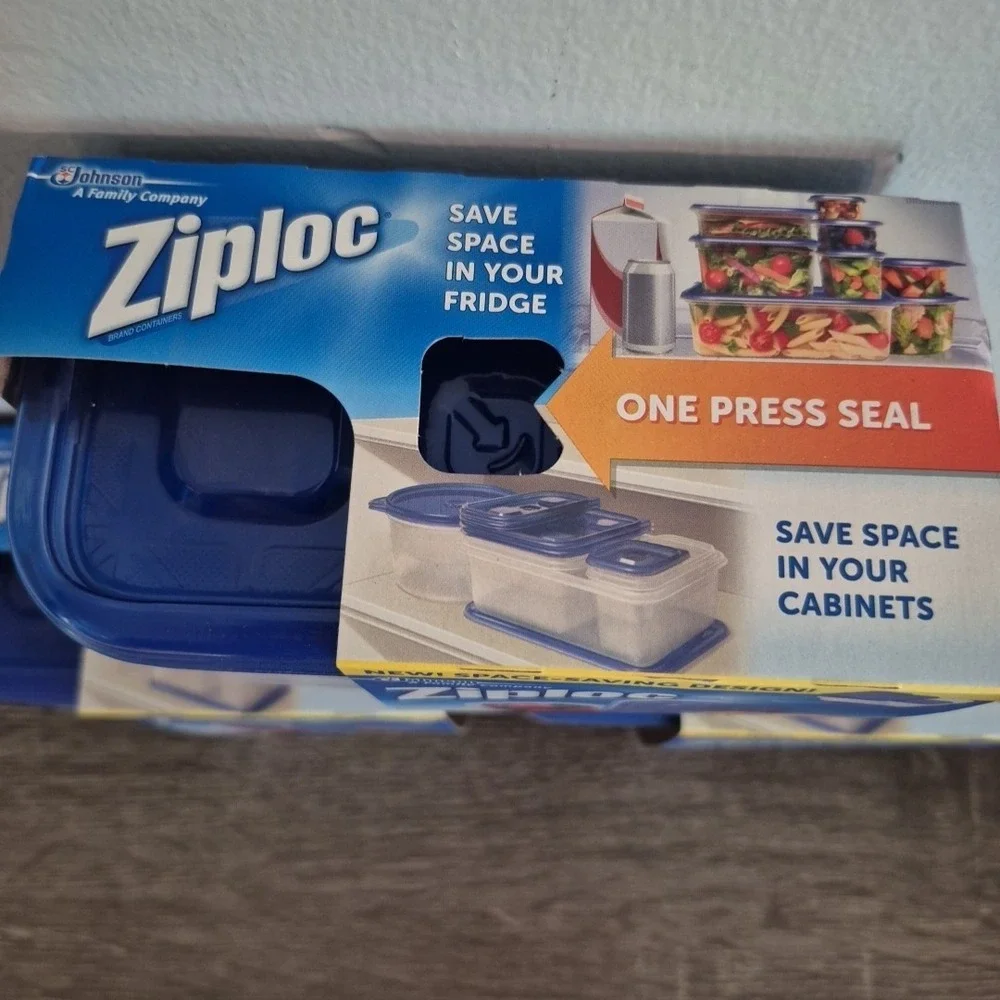 Ziploc One Press Seal Small Rectangle Container - 5 Ct